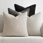 MIULEE Pack of 4 Couch Throw Pillow Covers 18x18 Inch Neutral Soft Decorative Chenille Pillow Covers Farmhouse Boho Cushion Covers for Mid Century Modern Spring Home Decor Sofa Bedroom Living Room